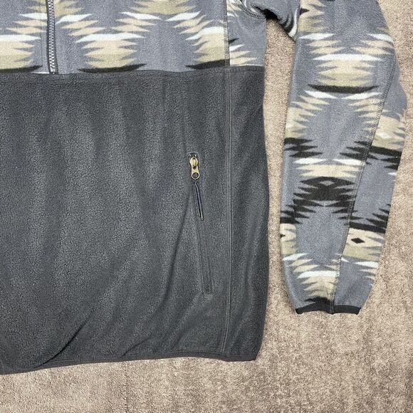 Roark Jacket Men’s Large Blue Fleece Hoodie Teton Aztec 1/2 Zip Sweater Hike - Picture 5 of 10
